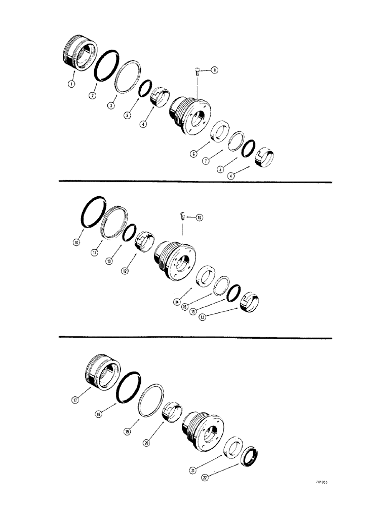 Схема запчастей Case 310G - (290) - CYL. PACKING KITS, USED IN DOZER ANGLING CYLS. 3-1/2" I.D. TUBE & 1 3/4" DIA. ROD (07) - HYDRAULIC SYSTEM