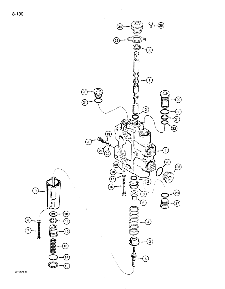 Схема запчастей Case 855D - (8-132) - S300678 BACKHOE SECTION (08) - HYDRAULICS