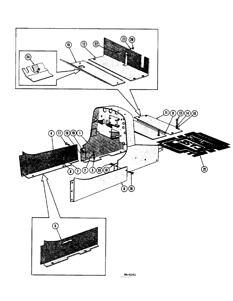 Схема запчастей Case 800 - (140) - SIDE PLATES, COWL, AND DASH (05) - UPPERSTRUCTURE CHASSIS