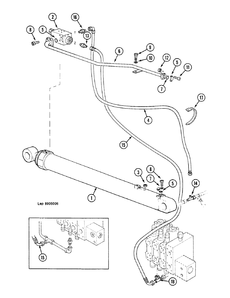 Схема запчастей Case 688C - (8G-040) - DIPPERSTICK CYLINDER WITH LOAD HOLDING VALVE (ADJUSTABLE (07) - HYDRAULIC SYSTEM
