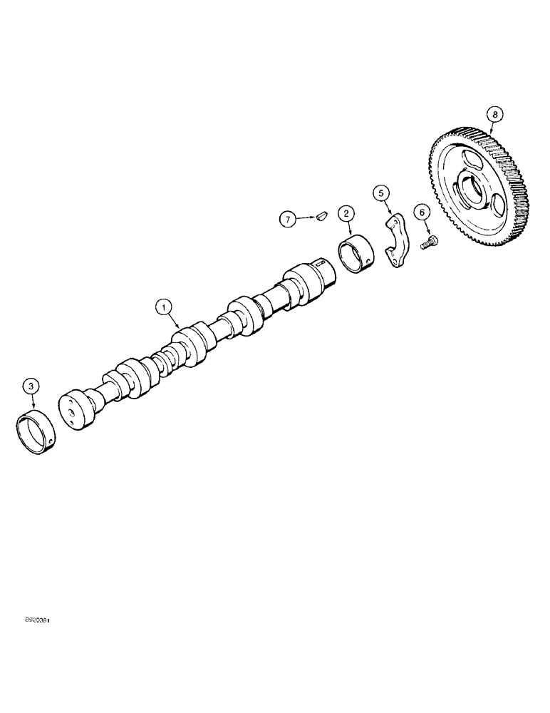 Схема запчастей Case 480F LL - (2-30) - CAMSHAFT, 4-390 ENGINE (02) - ENGINE