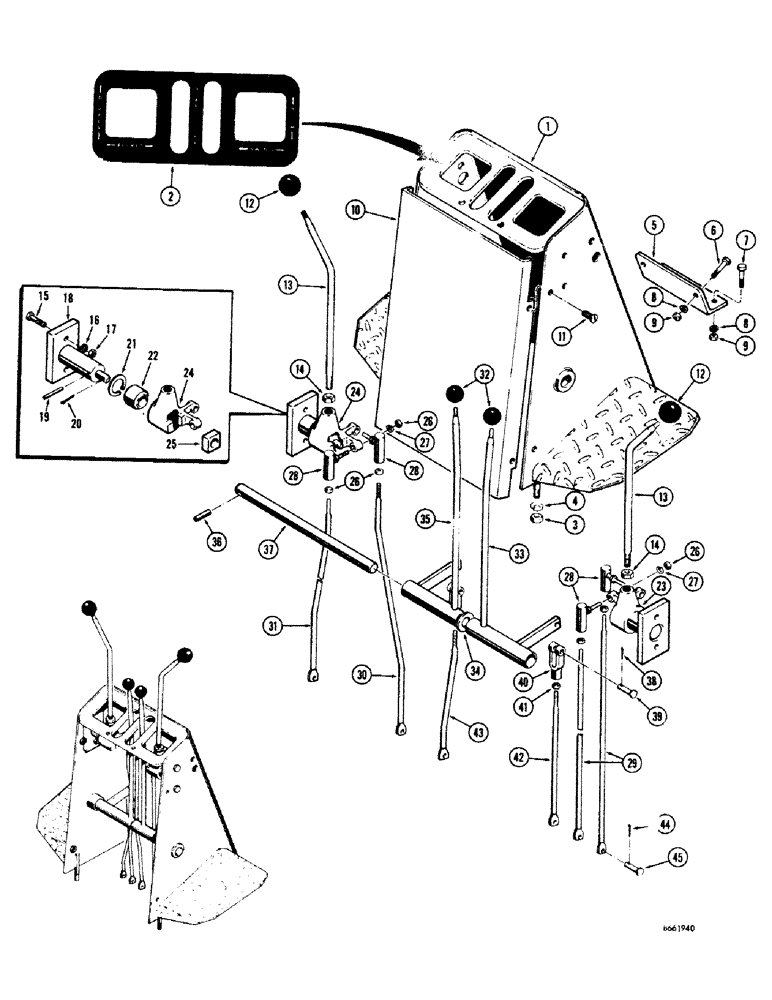 Схема запчастей Case 680CK - (190) - TWIN LEVER BACKHOE CONTROL (84) - BOOMS, DIPPERS & BUCKETS