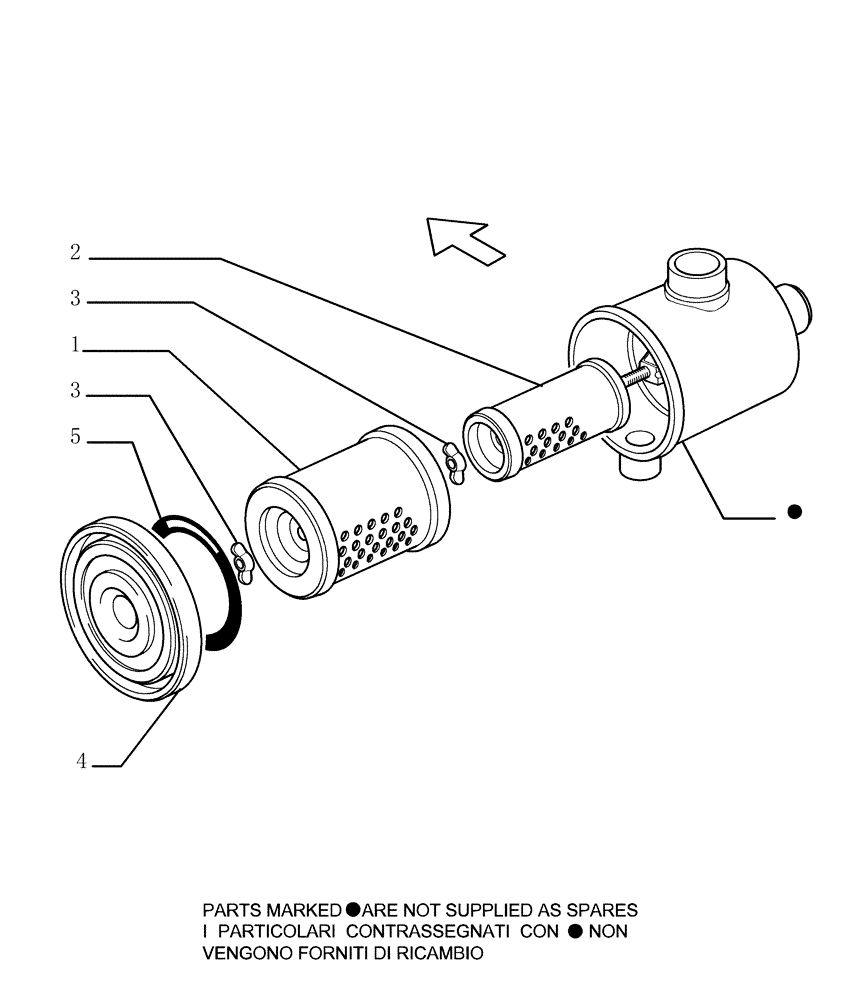 Схема запчастей Case 1850K LT - (0.540[02]) - DRY AIR CLEANER - COMPONENTS (01) - ENGINE