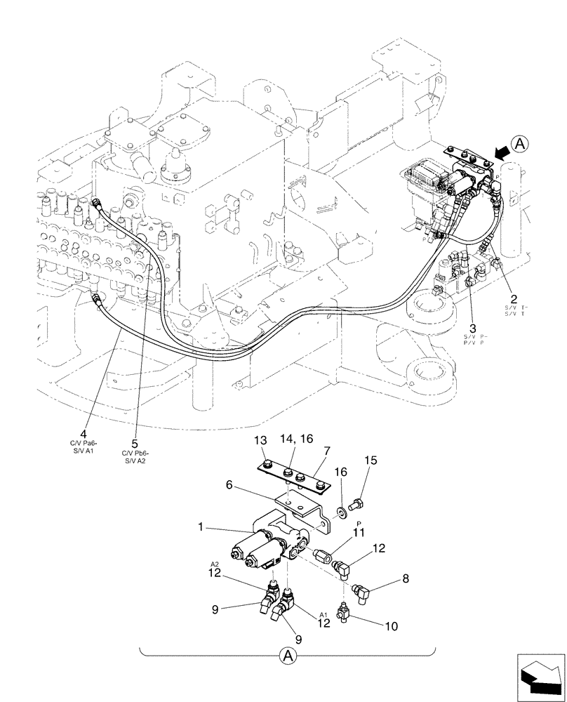 Схема запчастей Case CX50B - (01-050[01]) - CONTROL LINES, VALVE, PROPORTIONAL, ANGLE DOZER (35) - HYDRAULIC SYSTEMS