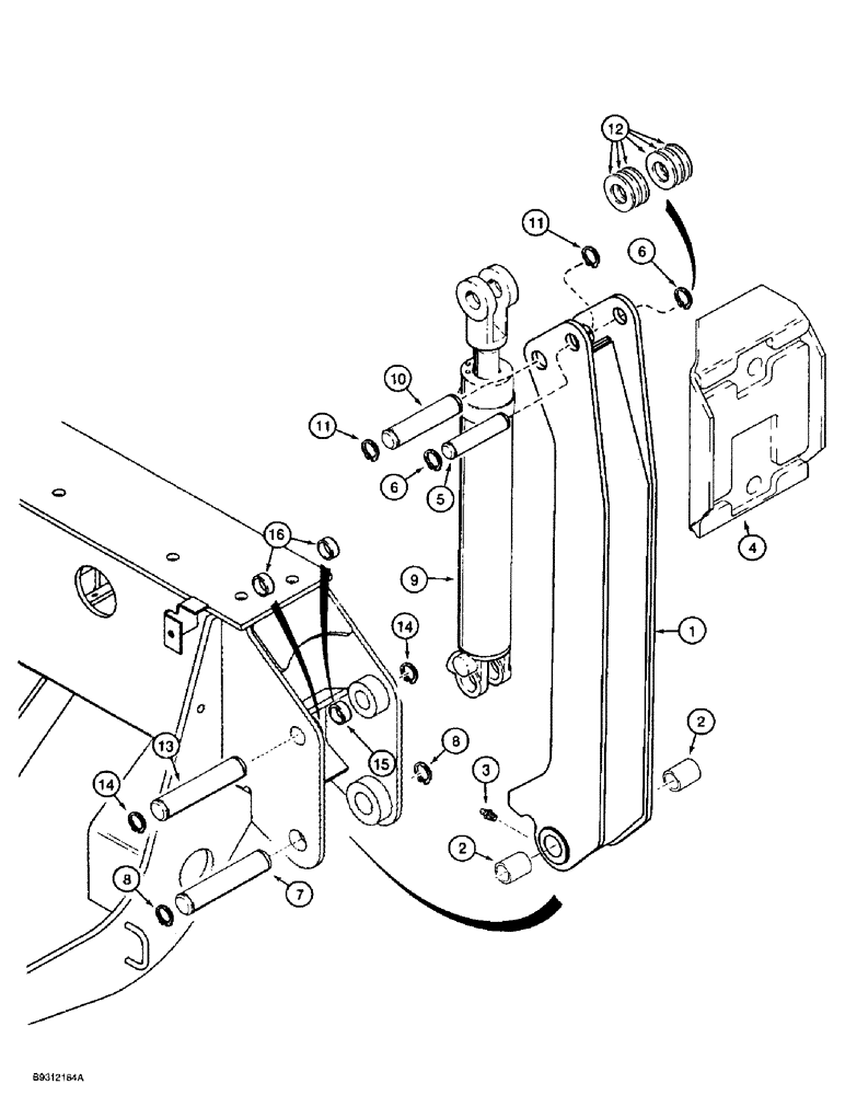 Схема запчастей Case 560 - (9-028) - BACKHOE STABILIZERS, D100 BACKHOE (09) - CHASSIS/ATTACHMENTS