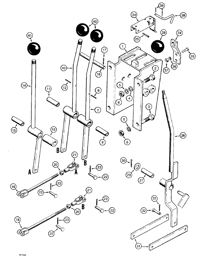 Схема запчастей Case 475 - (110) - TRANSMISSION CONTROLS AND CONTROL TOWER (21) - TRANSMISSION