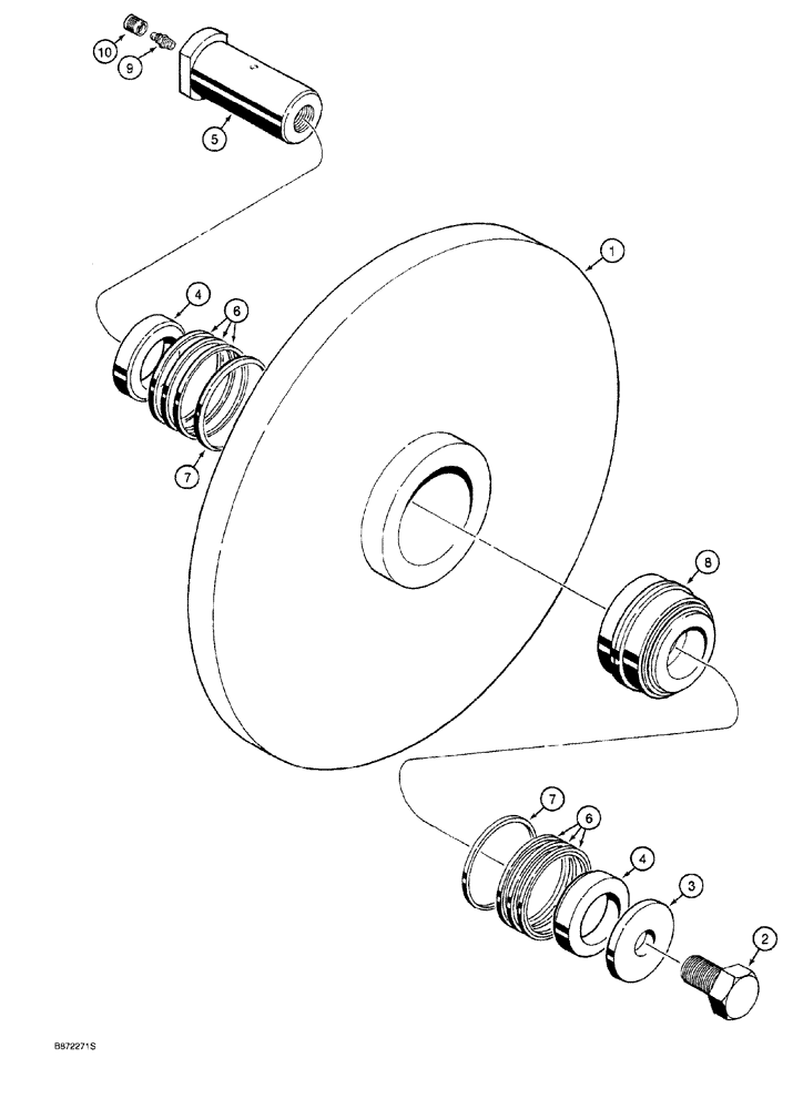 Схема запчастей Case 760 - (09-074) - TRENCHER ROCK BOOM ROLLER (89) - TOOLS