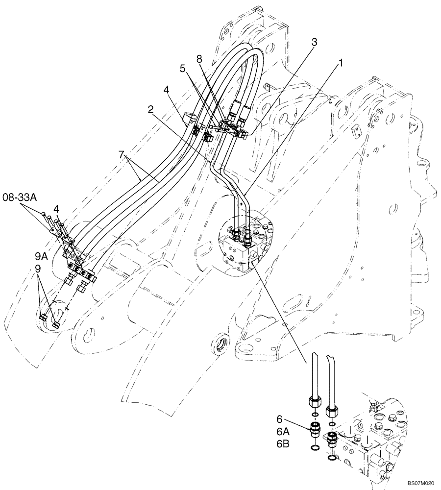 Схема запчастей Case 521E - (08-09) - HYDRAULICS - LOADER AUXILIARY (XR LOADER) (08) - HYDRAULICS