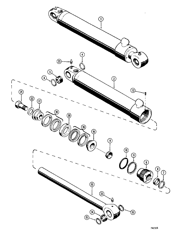 Схема запчастей Case 350 - (314) - G32150 TILT CYLINDER - ANGLE TILT DOZER, SOLID OUTER WIPER&SPLIT INNER WIPER USED BEF.TRAC.SN3047966 (07) - HYDRAULIC SYSTEM