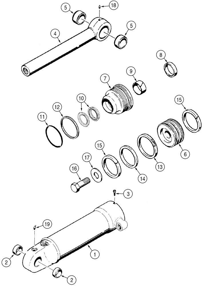 Схема запчастей Case 1150H - (08-15) - CYLINDER ASSY - RIPPER (08) - HYDRAULICS