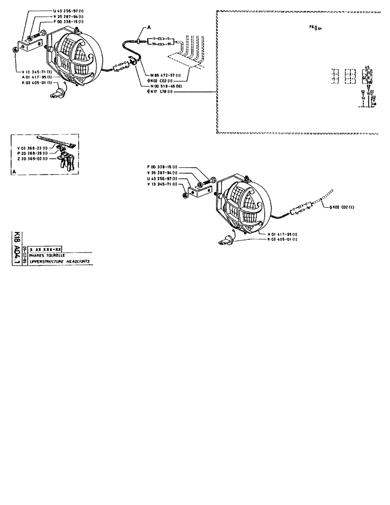 Схема запчастей Case 90BCL - (382) - UPPERSTRUCTURE HEADLIGHTS (06) - ELECTRICAL SYSTEMS