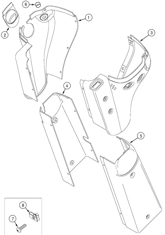 Схема запчастей Case 621D - (09-39) - PEDESTAL - COVERS (09) - CHASSIS