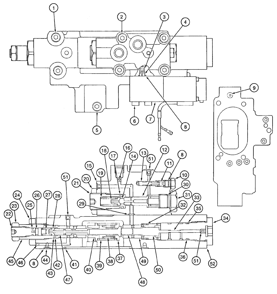 Схема запчастей Case 9020 - (8-020) - FRONT PUMP REGULATOR ASSEMBLY (08) - HYDRAULICS