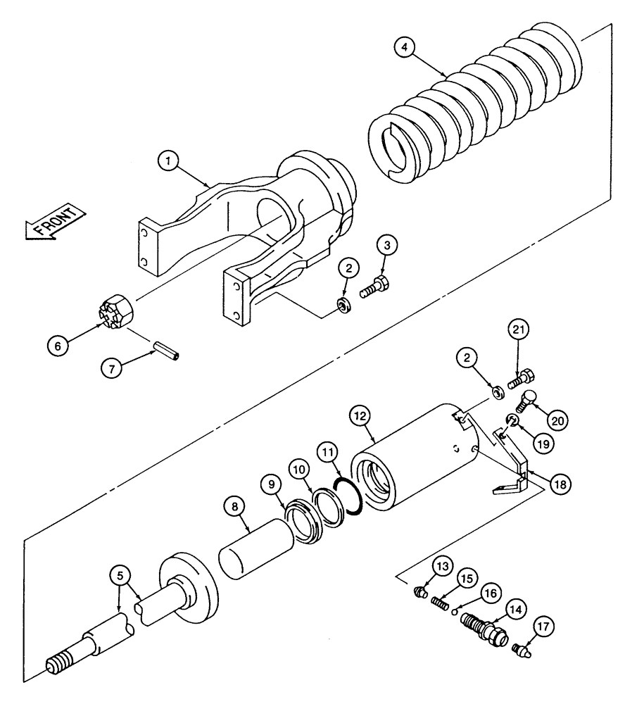 Схема запчастей Case 9040 - (5-08) - TRACK ADJUSTER (11) - TRACKS/STEERING