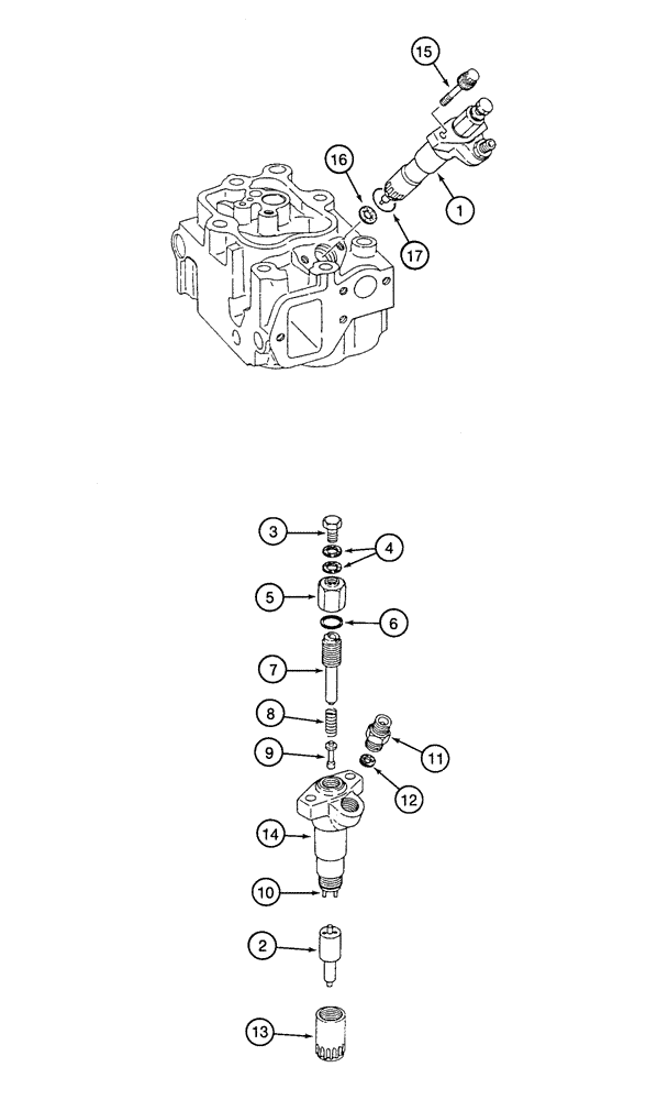Схема запчастей Case 9060 - (3-14) - FUEL INJECTION NOZZLE (03) - FUEL SYSTEM