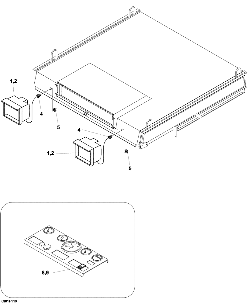 Схема запчастей Case SR20 - (04-001AB-06[01]) - LAMP, WORK - CAB (06) - ELECTRICAL SYSTEMS