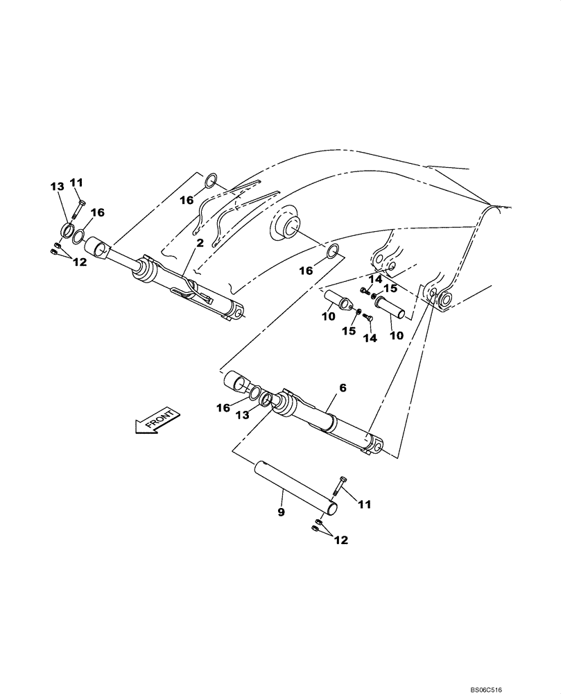 Схема запчастей Case CX330 - (08-013-00[01]) - HYDRAULICS - BOOM CYLINDER, MODELS WITHOUT LOAD HOLD (08) - HYDRAULICS