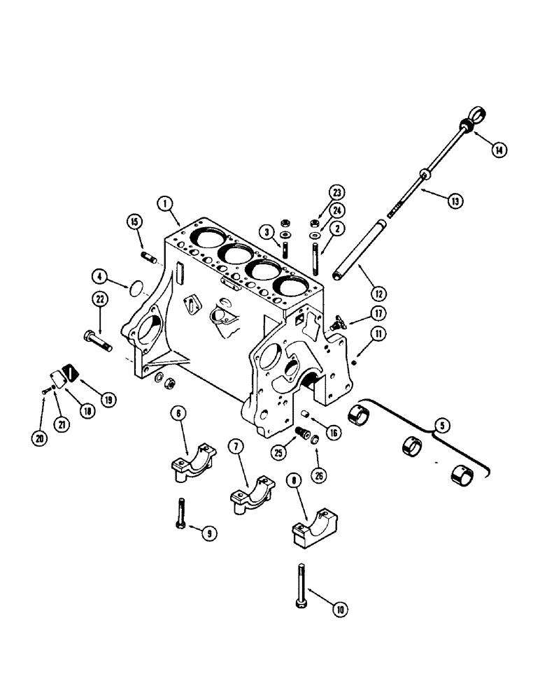 Схема запчастей Case 310G - (030) - CYLINDER BLOCK ASSEMBLY, (148B) SPARK IGNITION ENGINE (01) - ENGINE
