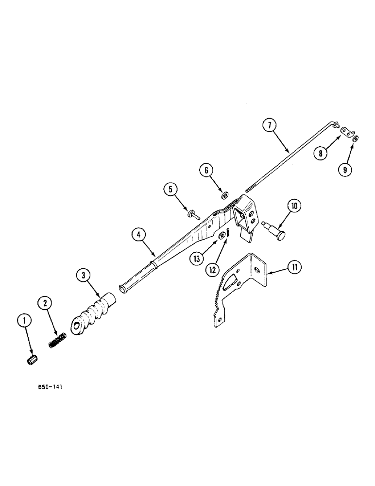 Схема запчастей Case 380B - (7-232) - PARK BRAKE HAND LEVER (07) - BRAKES