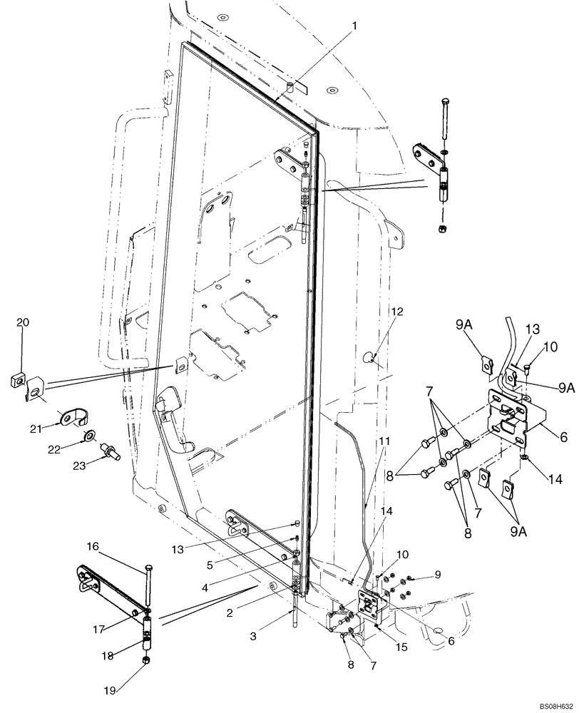 Схема запчастей Case 721E - (09-63) - CAB - DOOR MOUNTING (09) - CHASSIS
