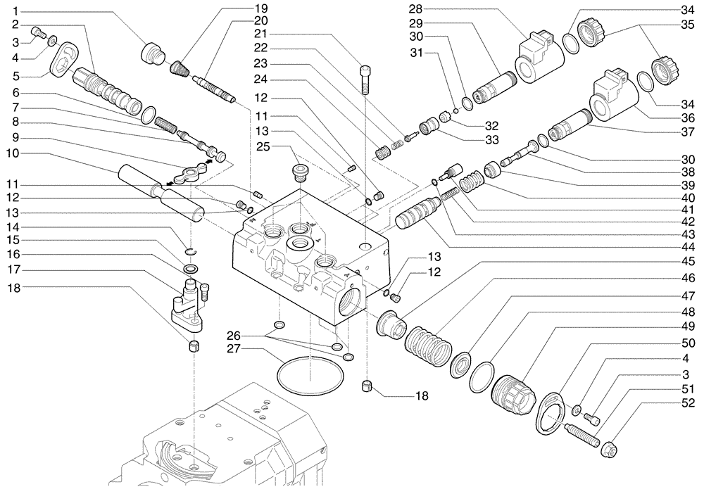 Схема запчастей Case 885 AWD - (08-022[01]) - FRONT WHEEL DRIVE HYDRAULIC PUMP CONTROL VALVE (08) - HYDRAULICS