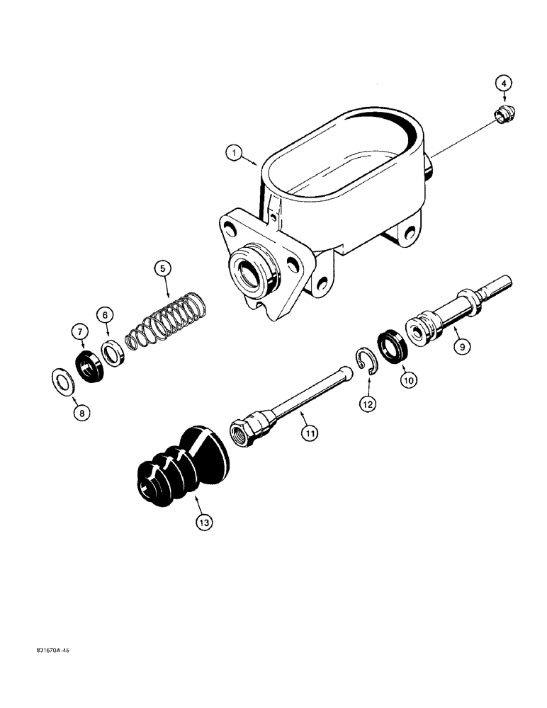 Схема запчастей Case 480F LL - (7-16) - D127519 BRAKE MASTER CYLINDER (07) - BRAKES