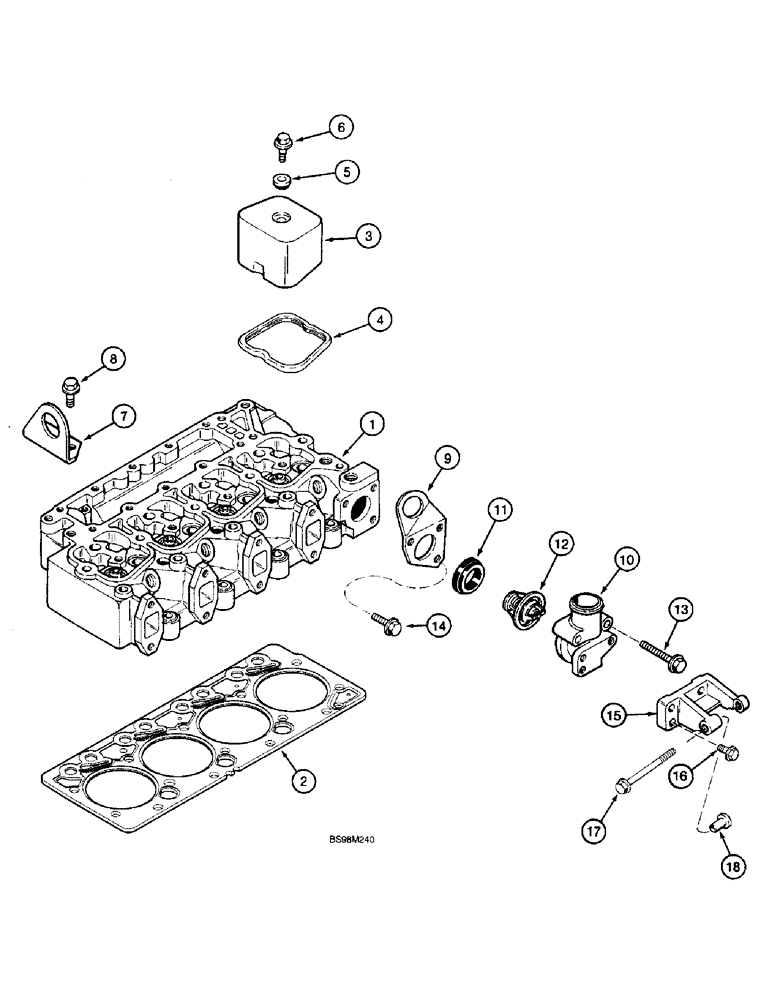 Схема запчастей Case 590SL - (2-32) - CYLINDER HEAD COVERS, 4T-390 EMISSIONS CERTIFIED ENGINE (02) - ENGINE