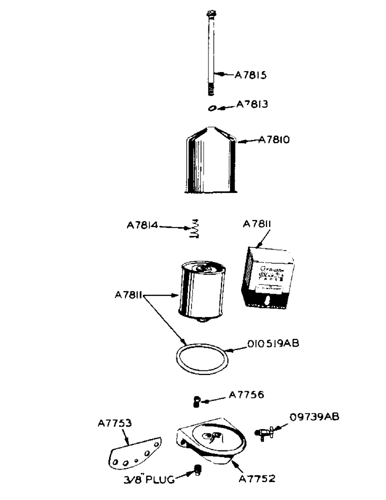 Схема запчастей Case 425 - (041) - POWRCEL DIESEL ENGINE, OIL FILTER (10) - ENGINE