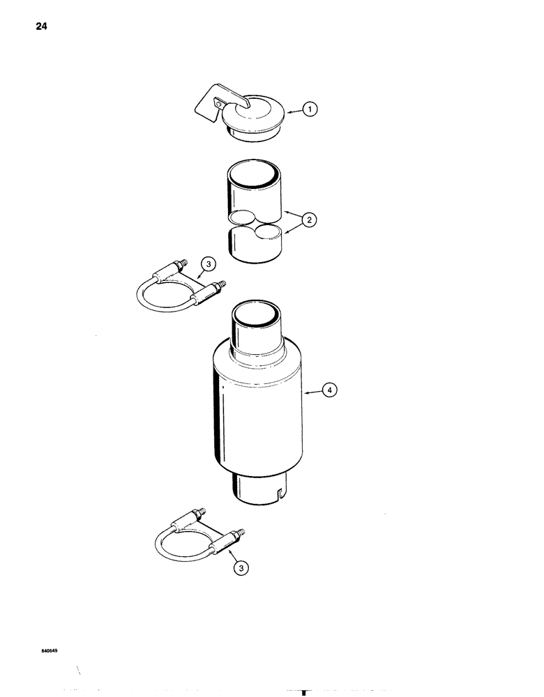 Схема запчастей Case 1080 - (024) - OPTIONAL SPARK ARRESTER, FOR DETROIT DIESEL ENGINE (10) - ENGINE
