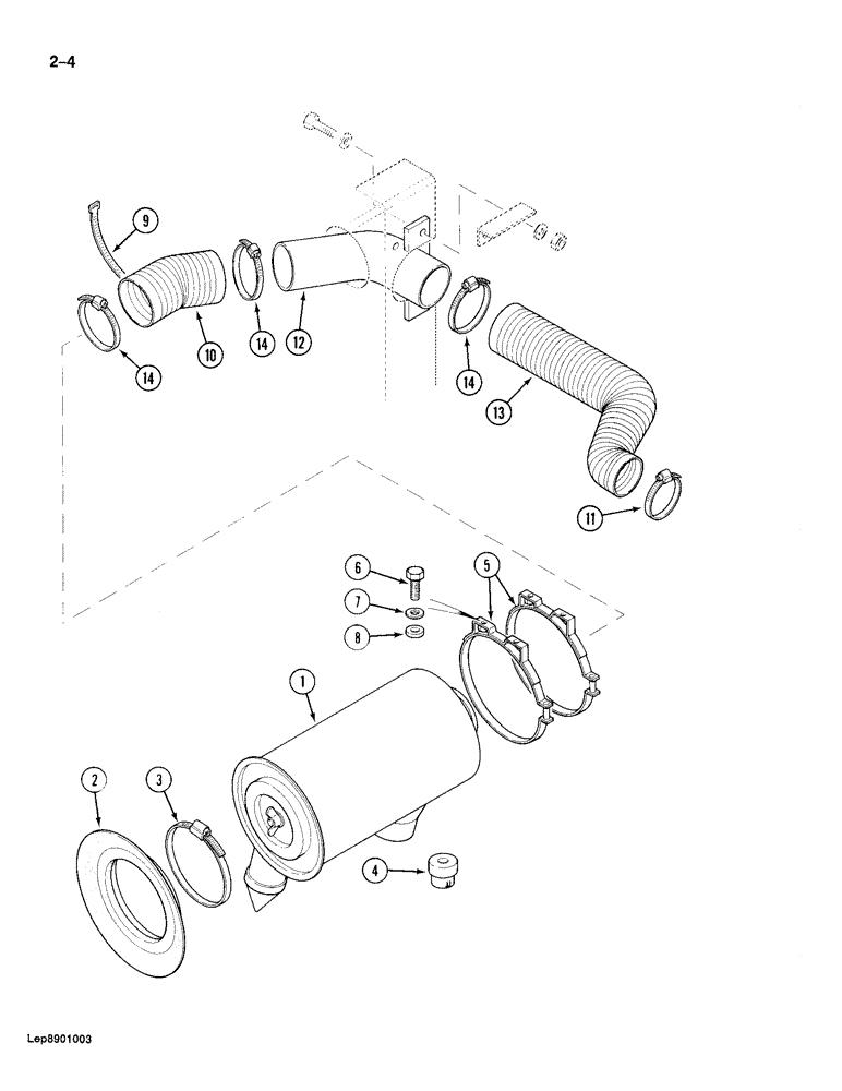 Схема запчастей Case 688 - (2-04) - AIR INTAKE PARTS (02) - ENGINE