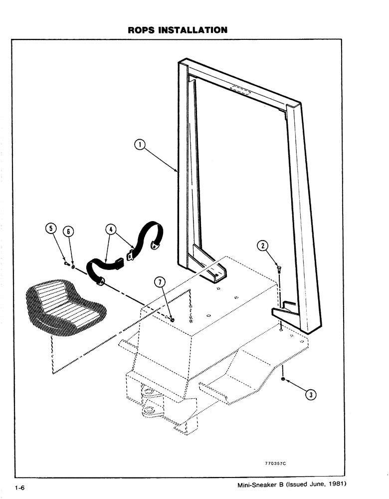Схема запчастей Case CASE - (1-06) - ROPS ASSEMBLY (09) - CHASSIS