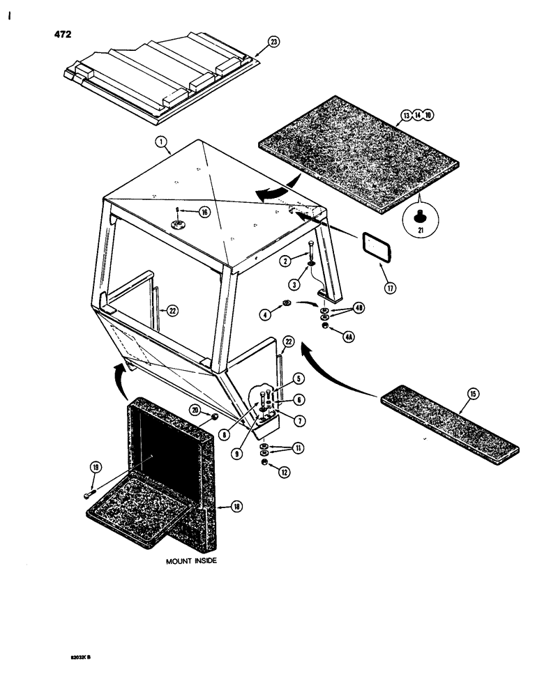Схема запчастей Case W24C - (472) - ROPS CANOPY (09) - CHASSIS/ATTACHMENTS