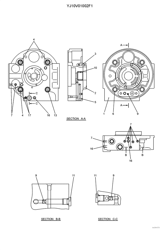 Схема запчастей Case CX50B - (07-029[02]) - COVER ASSY (YJ10V01002F1) ELECTRICAL AND HYDRAULIC COMPONENTS