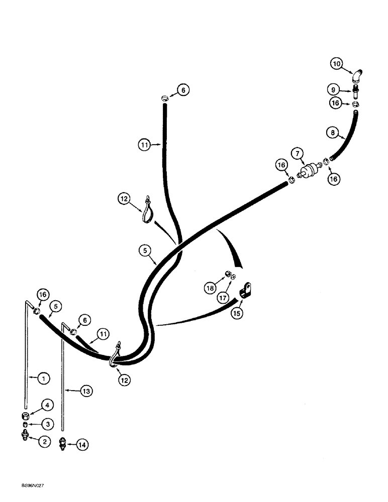 Схема запчастей Case 621B - (3-05C) - FUEL LINES AND IN-LINE FUEL FILTER, P.I.N. JEE0053350 AND AFTER (03) - FUEL SYSTEM