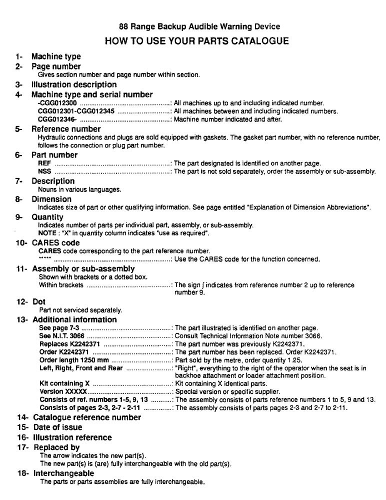 Схема запчастей Case 788 - (1-03) - HOW TO USE YOUR PARTS CATALOG 