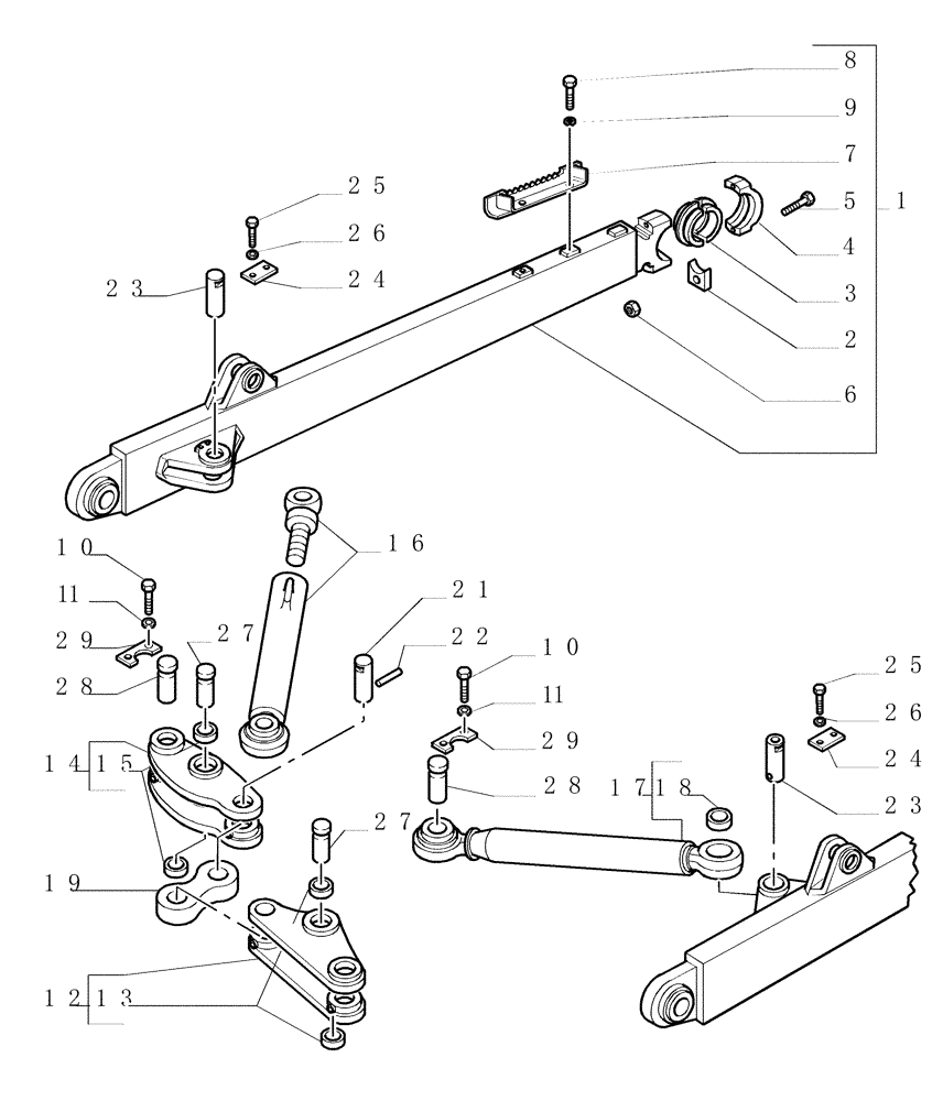 Схема запчастей Case 1850K - (9.467[01]) - PUSHBEAMS AND STRUTS (HSU) - OPTIONAL CODE 76090649 (19) - OPTIONS