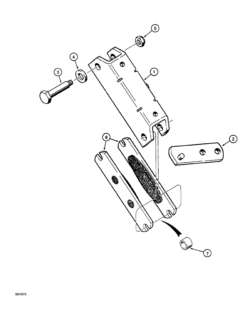 Схема запчастей Case 760 - (07-004) - PARKING BRAKE CALIPER - H638718 (33) - BRAKES & CONTROLS