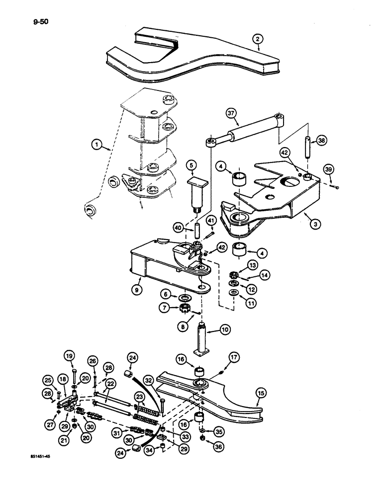Схема запчастей Case 1187C - (9-50) - COLLECTOR FRAME AND ARMS (09) - CHASSIS