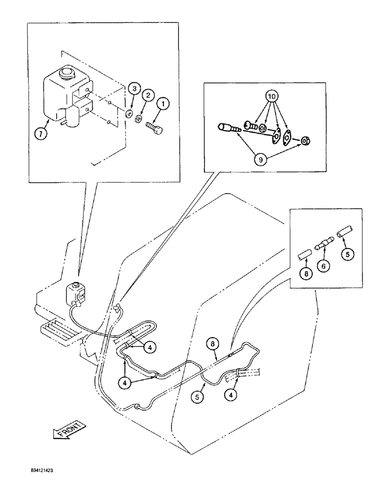 Схема запчастей Case 9020B - (4-030) - WINDSHIELD WASHER (04) - ELECTRICAL SYSTEMS