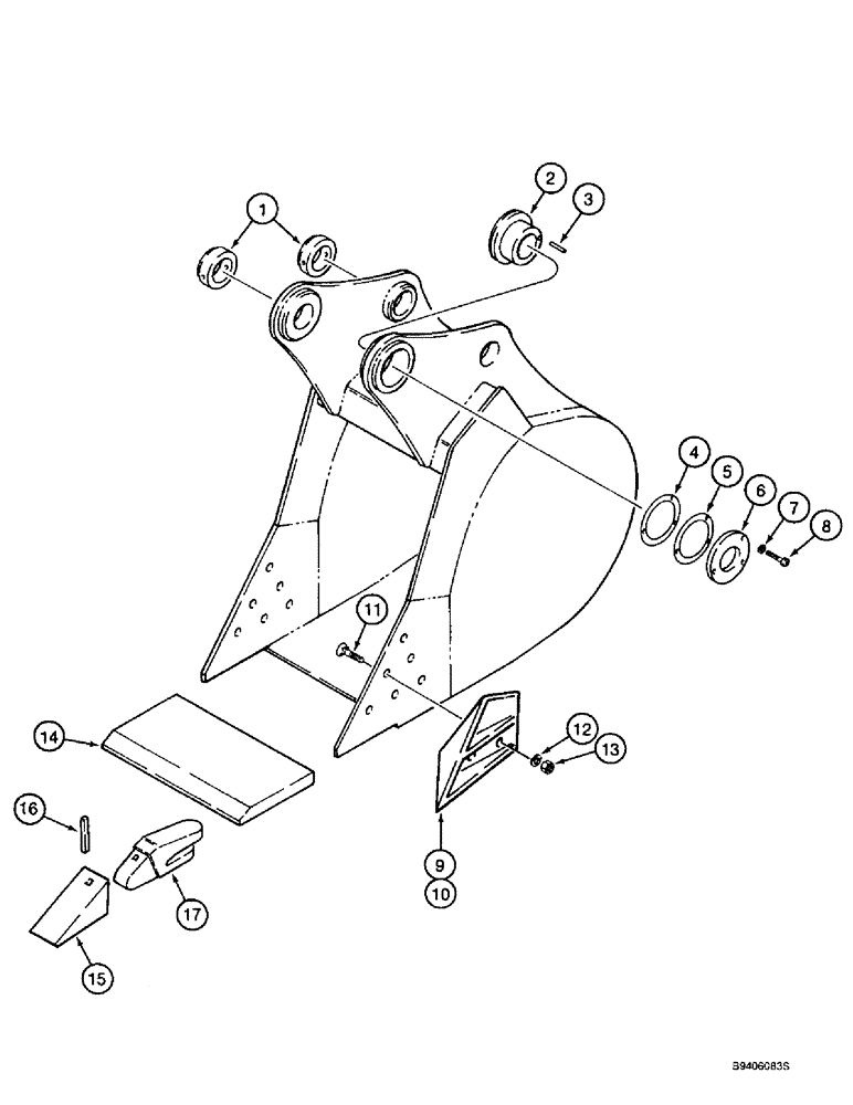 Схема запчастей Case 9010B - (9-100) - CENTRL FABRCTR BUCKTS,GEN PURP & HEAVY DUTY BUCKET ASSY, GENERAL PURPOSE, STD., HEAVY DUTY STANDARD (09) - CHASSIS