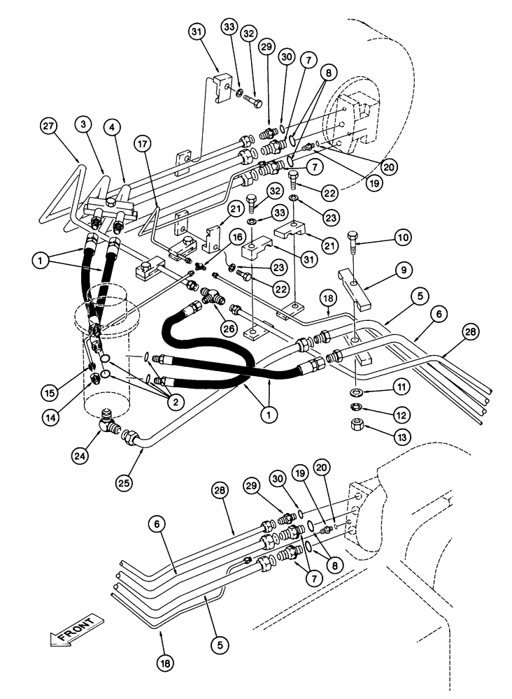 Схема запчастей Case 9040 - (6-14) - TRACK DRIVE HYDRAULIC CIRCUIT, SWIVEL TO TRACK DRIVE MOTOR (06) - POWER TRAIN