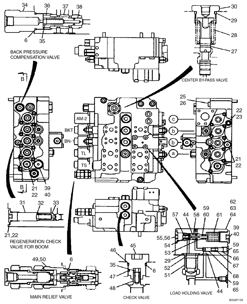 Схема запчастей Case CX160 - (08-60) - VALVE ASSY - CONTROL (08) - HYDRAULICS