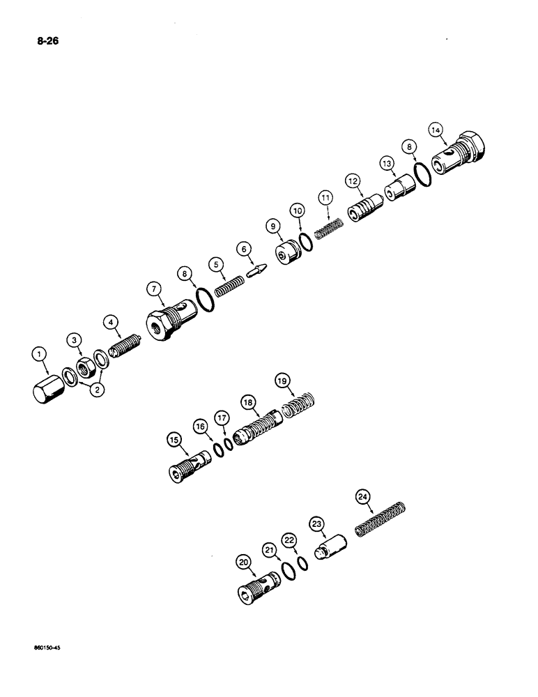 Схема запчастей Case W14C - (8-26) - RELIEF VALVES (08) - HYDRAULICS