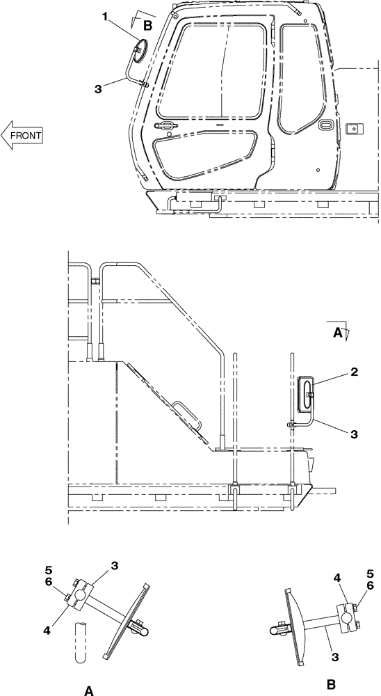Схема запчастей Case CX350 - (09-089-00[01]) - BACK VIEW MIRRORS (09) - CHASSIS