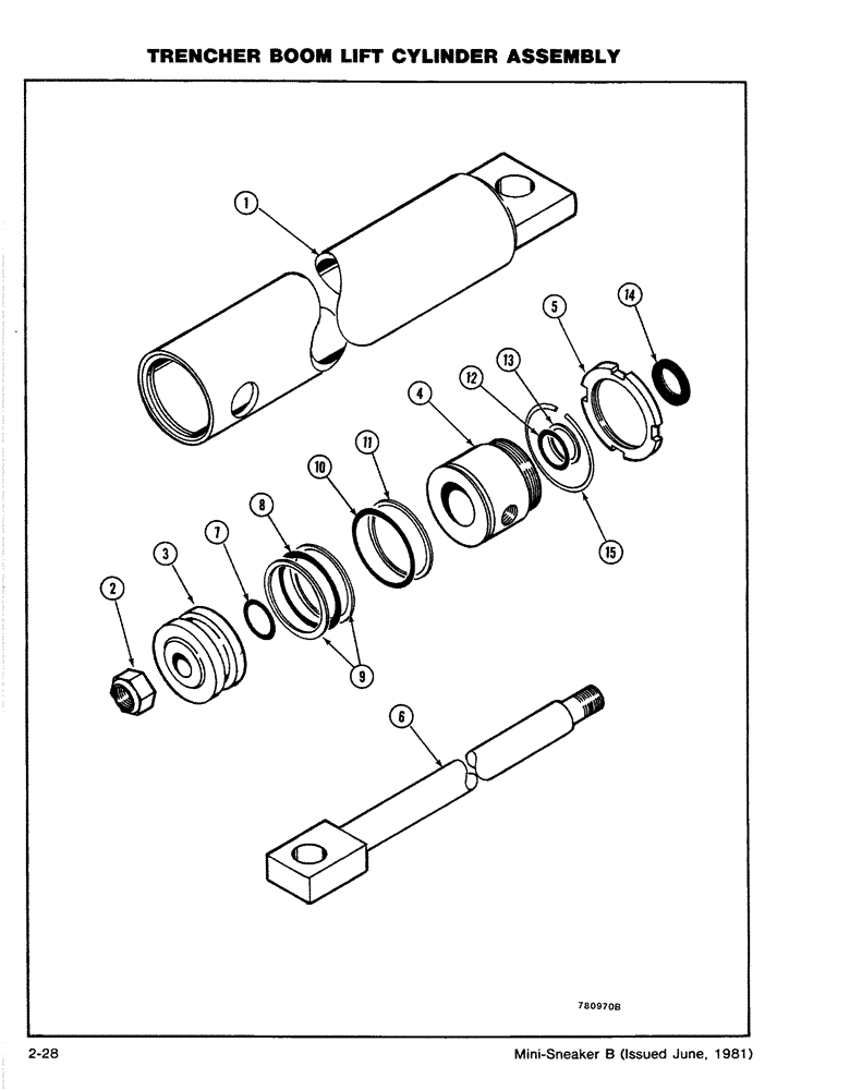Схема запчастей Case CASE - (2-28) - TRENCHER BOOM LIFT CYLINDER ASSEMBLY (08) - HYDRAULICS