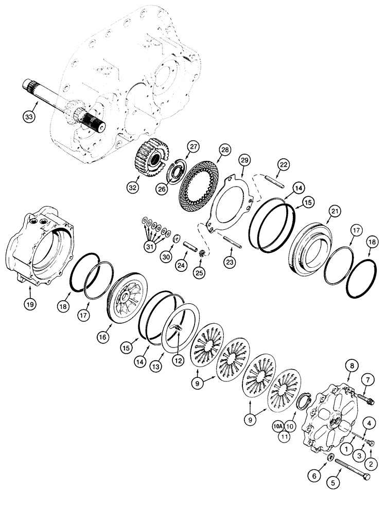 Схема запчастей Case 855E - (7-06) - TRANSMISSION BRAKES (07) - BRAKES