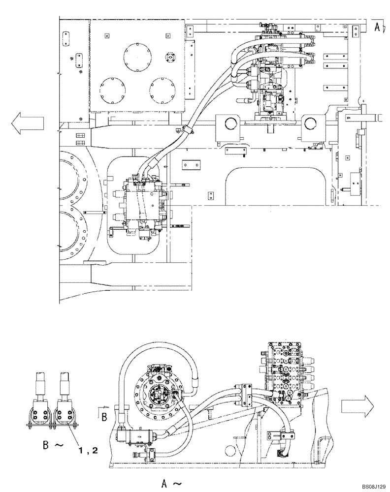 Схема запчастей Case CX800B - (08-56) - HYDRAULIC CIRCUIT - PLUG, BLANK-OFF (MULTI-PURPOSE+3WAY VALVE PEDAL) (08) - HYDRAULICS
