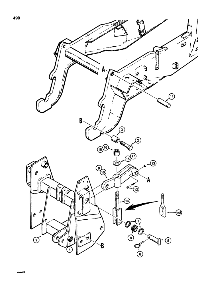 Схема запчастей Case 580SD - (490) - THREE-POINT HITCH FRAME AND MOUNTING PARTS (09) - CHASSIS/ATTACHMENTS