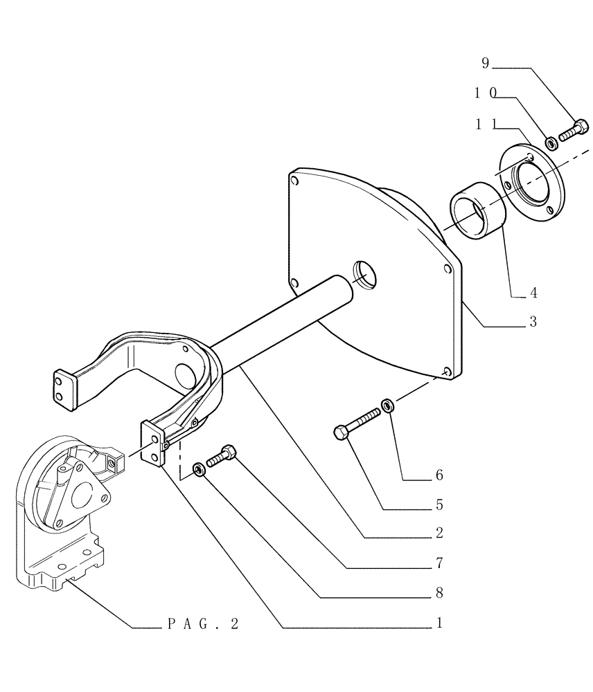 Схема запчастей Case 1850K LT - (2.346[03]) - TRACK IDLER - YOKE (04) - UNDERCARRIAGE
