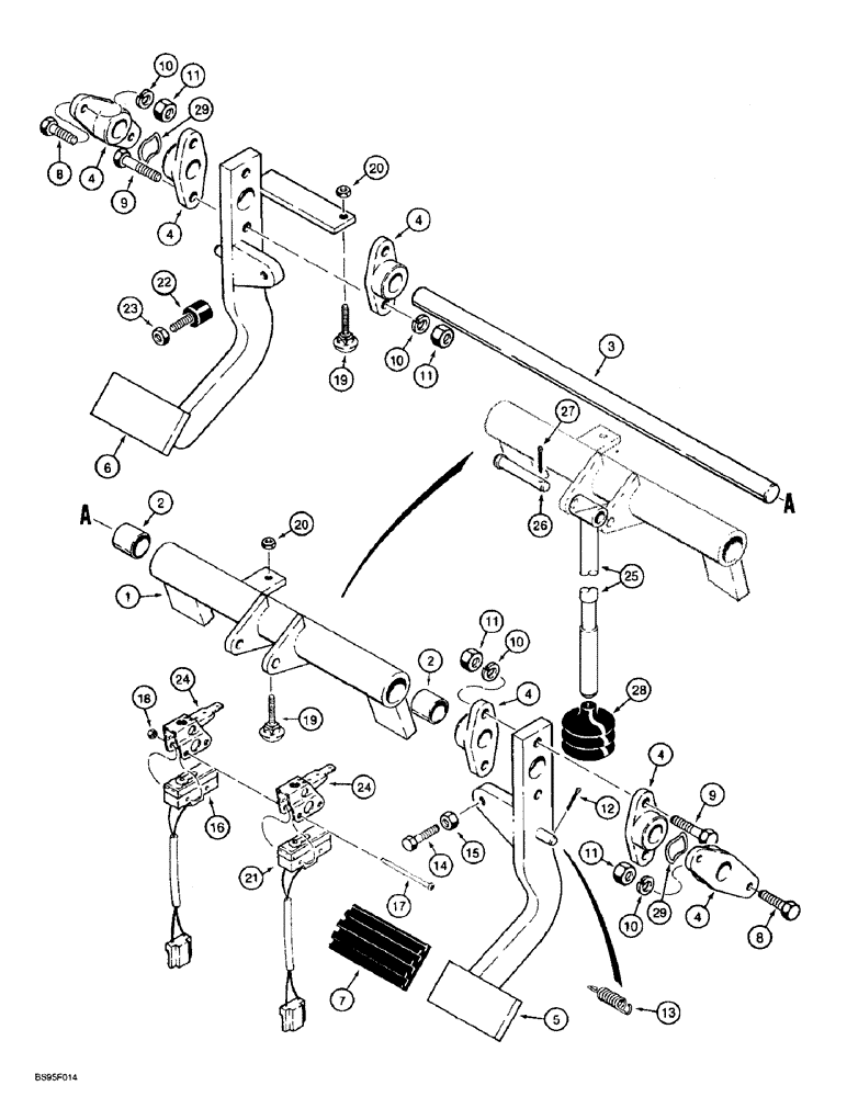 Схема запчастей Case 721B - (7-06) - BRAKE PEDALS AND BRAKE SWITCHES (07) - BRAKES